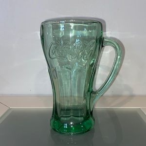Vintage Genuine Green Glass Coca Cola Mug w/Handle